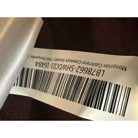 QUINCE Women 100% Mongolian Cashmere Crewneck Sweater Rich Burgundy XL NWT - Picture 9 of 9